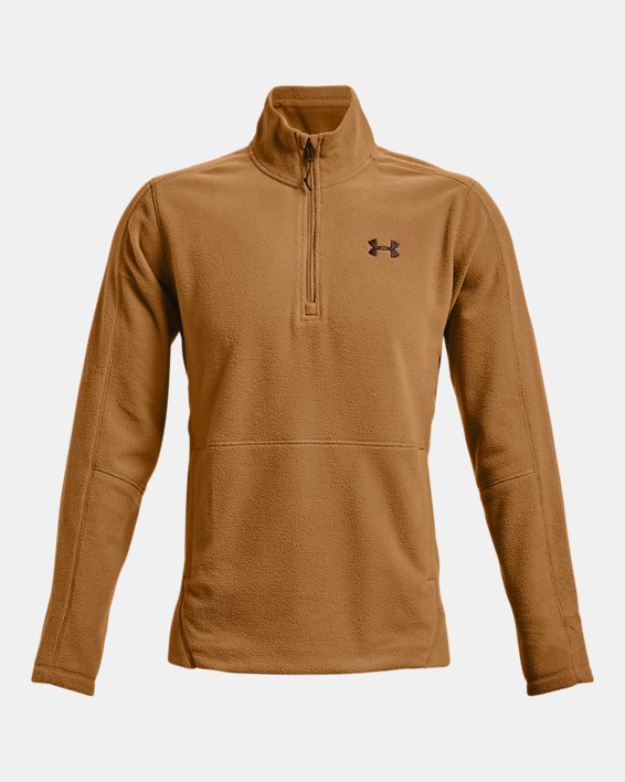 Men's UA OffGrid Fleece Solid ¼ Zip, Brown, pdpMainDesktop image number 4
